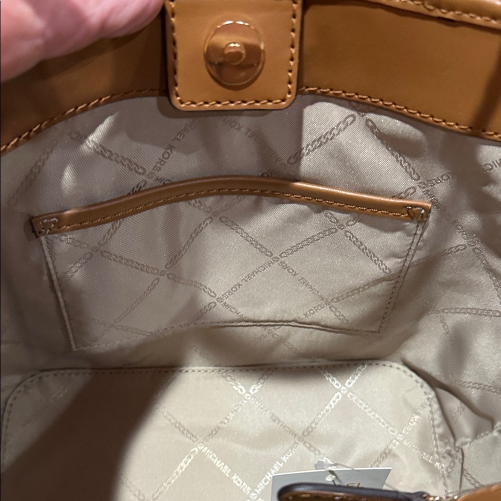Michael Kors Brown and Tan Signature Logo Tote - Picture 8 of 10